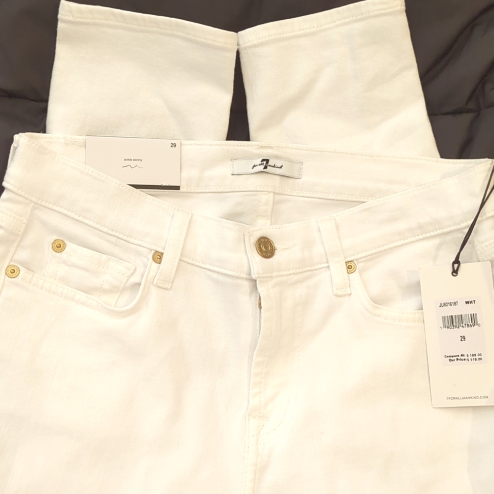7 For All Mankind NWT 29 Skinny White